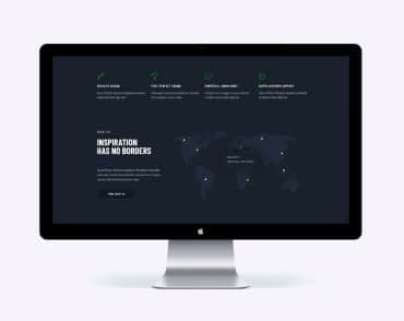 Черный монитор с интерфейсом веб-сайта
